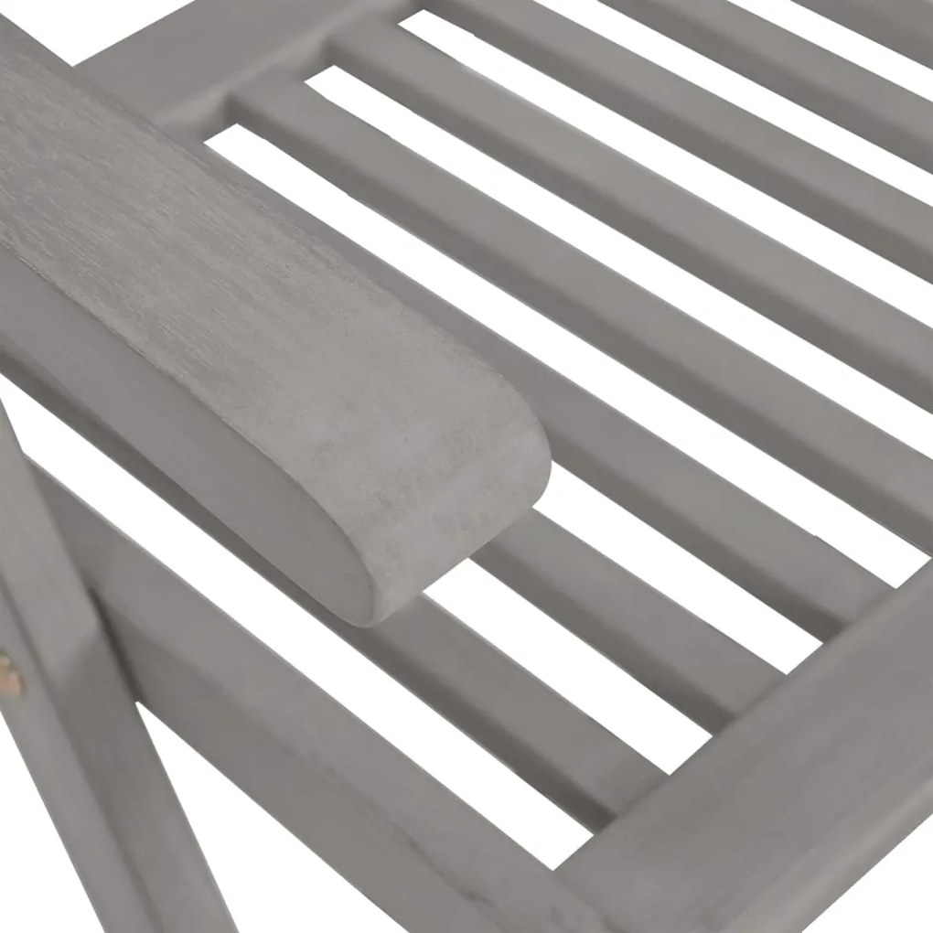 Cadeiras jardim reclináveis 2 pcs madeira acácia maciça cinza
