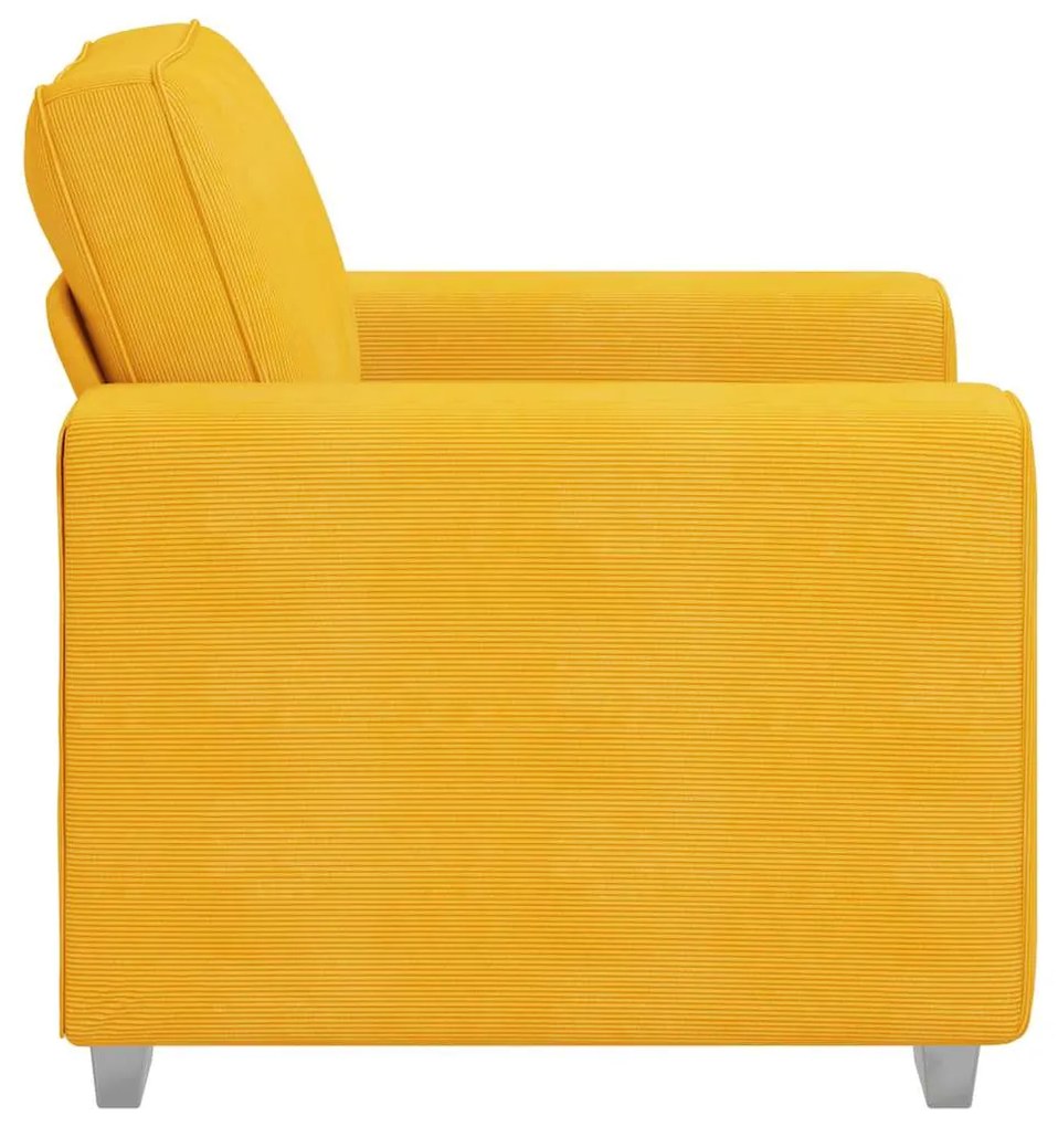 Poltrona 60 cm tecido corduroy amarelo-claro