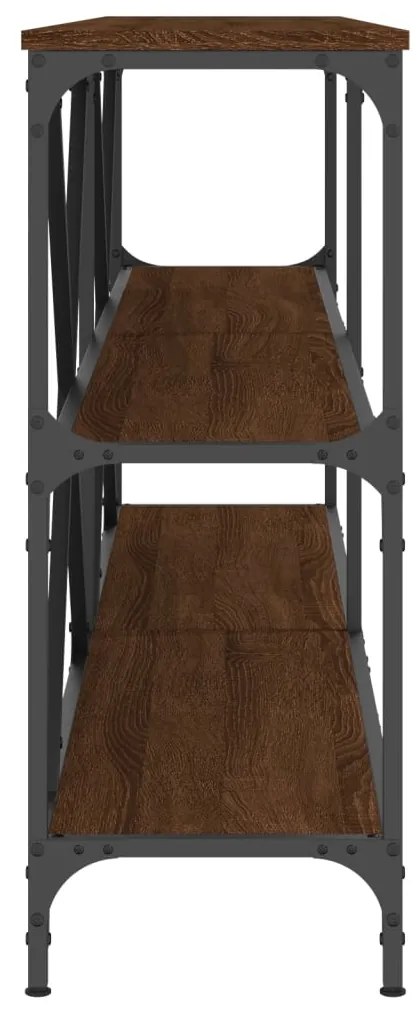 Mesa consola 180x30x75cm deriv. madeira/ferro carvalho castanho