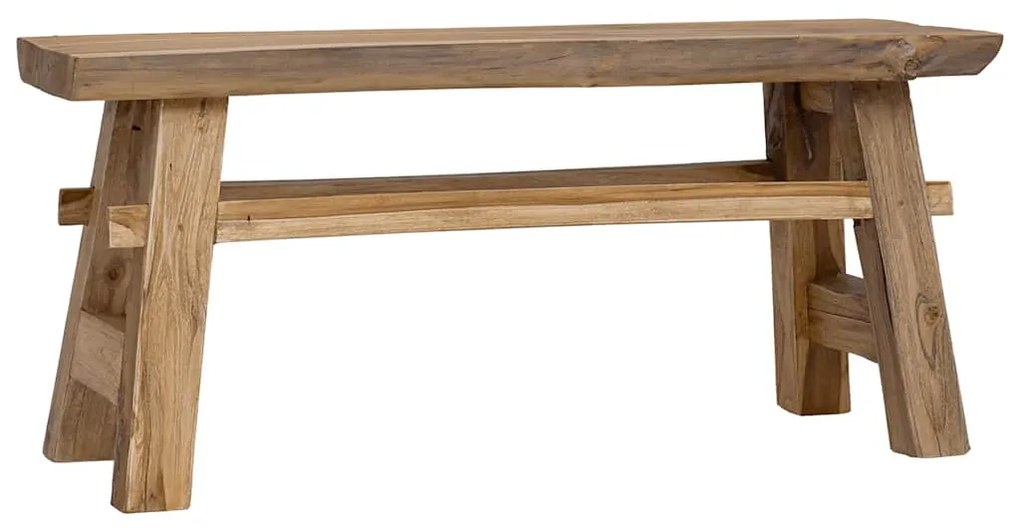 Banco mistura de madeiras recicladas e teca maciça 100x28x43 cm