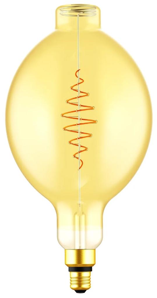 LED XXL Bulb Bulged Tubolar BT180 Golden Croissant Line with Spiral Filament 8.5W E27 Dimmable 2000K