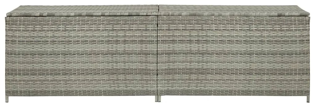 Caixa de arrumação para jardim 200x50x60 cm vime PE cinzento
