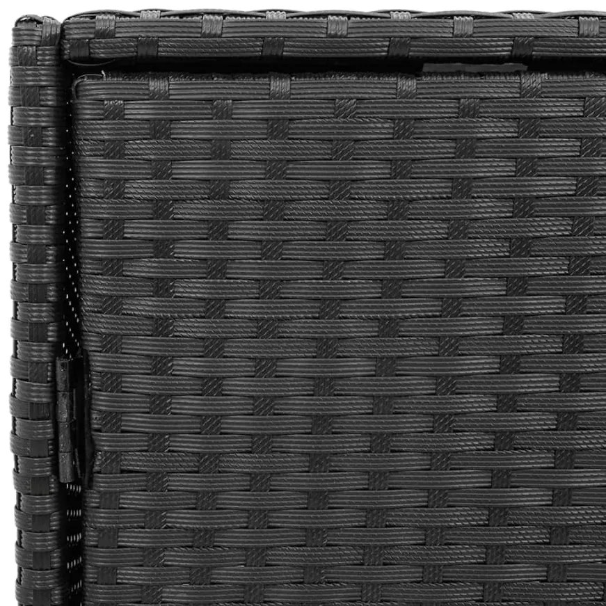 Armário de arrumação p/ jardim 55x59x69 cm vime PE preto