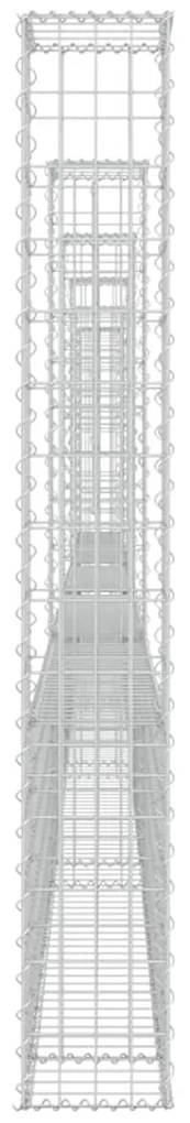 Cesto gabião em forma de U c/ 6 postes 620x20x150 cm ferro