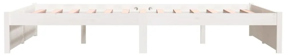 Estrutura de cama 140x200 cm madeira maciça branco
