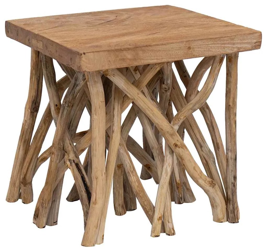Mesa de centro de troncos 40x40x40 cm mistura madeira reciclada