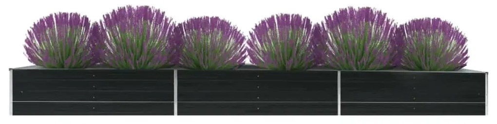 vidaXL Canteiro elevado jardim aço galvanizado 480x80x45 cm antracite