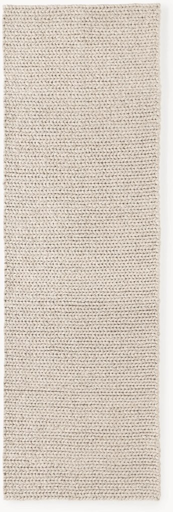 Passadeira em lã artesanal com textura entrançada Bruna