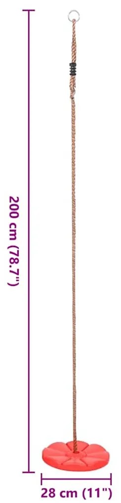 Baloiço de placa 200 cm vermelho