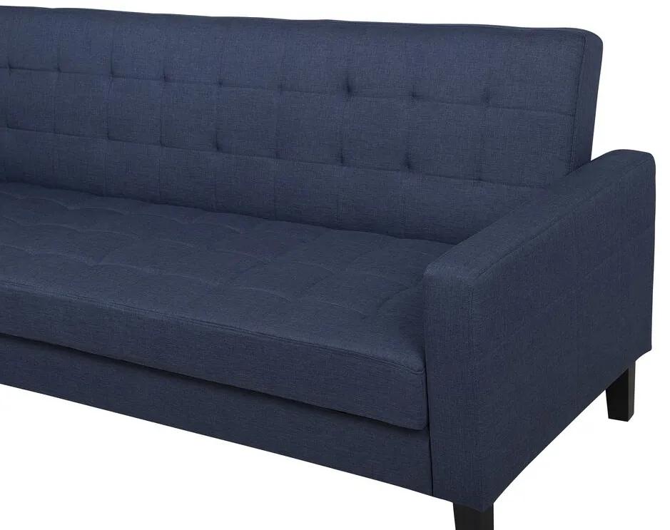 Sofá-cama de tecido azul escuro VEHKOO Beliani