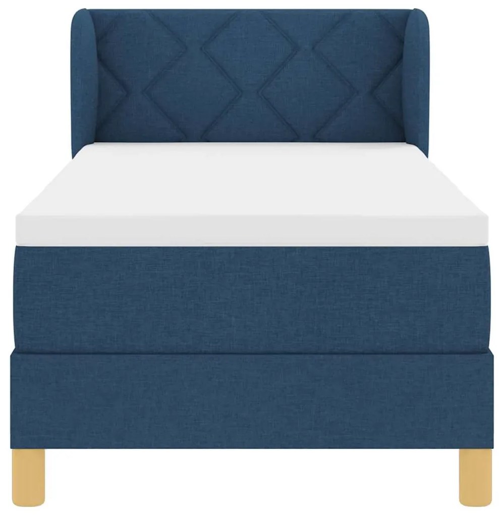 Cama Box Spring vidaXL com Colchão - Azul - 80x200 cm - Tecido
