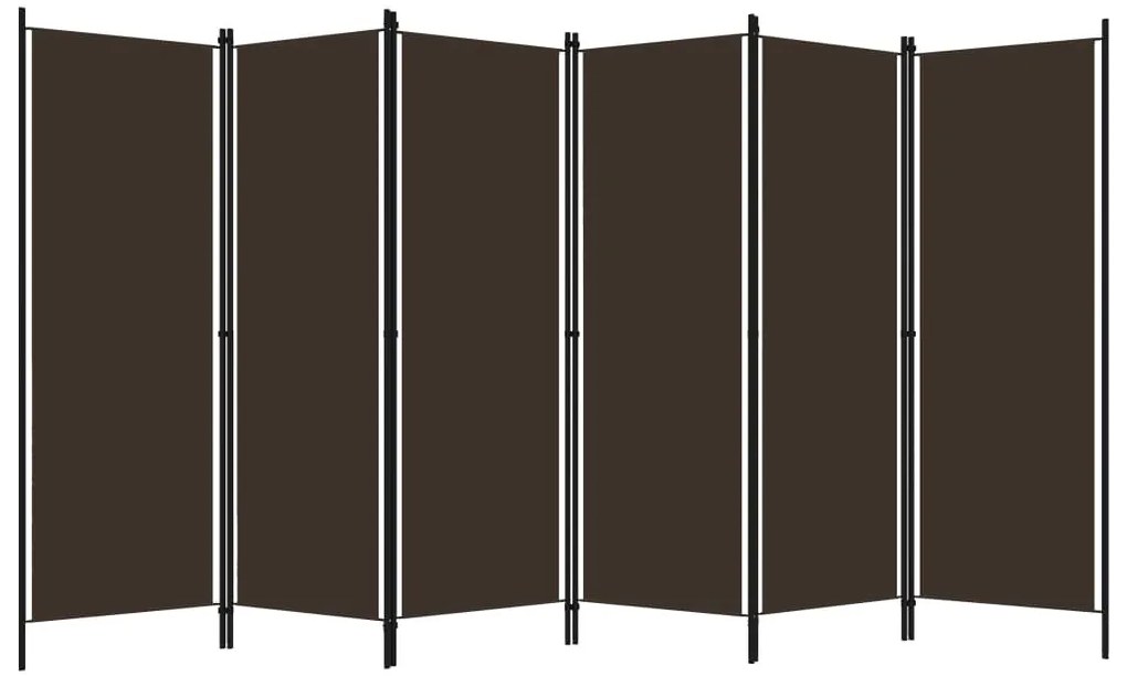 Divisória de quarto com 6 painéis 300x180 cm castanho