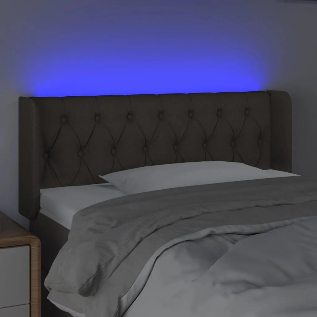 Cabeceira de cama c/ luzes LED 103x16x78/88cm cinza-acastanhado