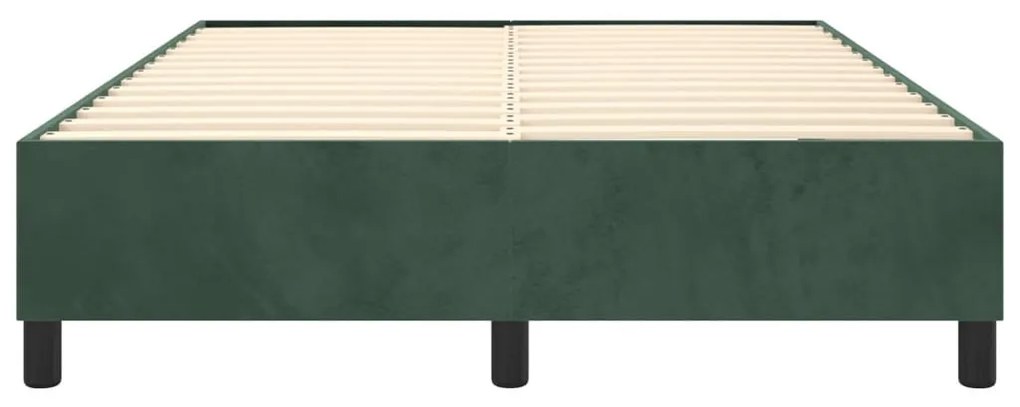 Estrutura de cama sem colchão 140x200 cm veludo verde-escuro