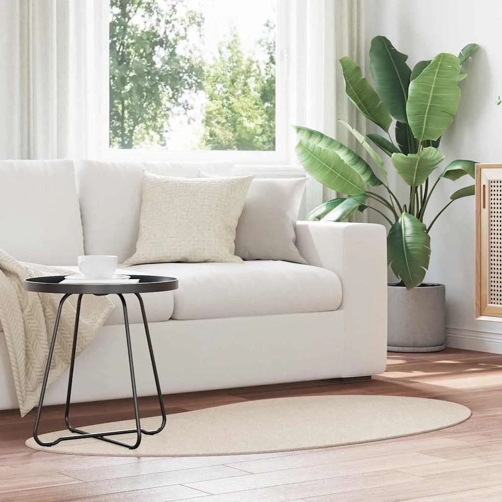 vidaXL Tapetes de área HUARTE Bege 80 x 150 cm Poliéster