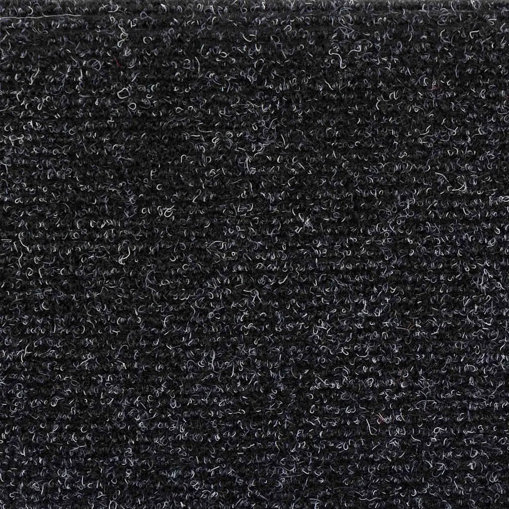 Tapetes de escada autoadesivos 5 pcs 56x17x3 cm agulhado preto
