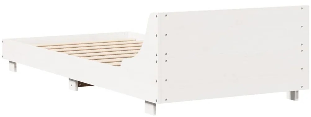 Cama sem colchão 75x190 cm madeira de pinho maciça branco