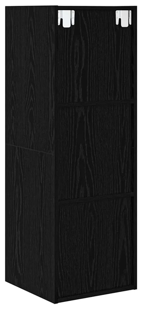 Gabinete para TV com prateleira Carvalho preto 37 x 37 x 107 cm