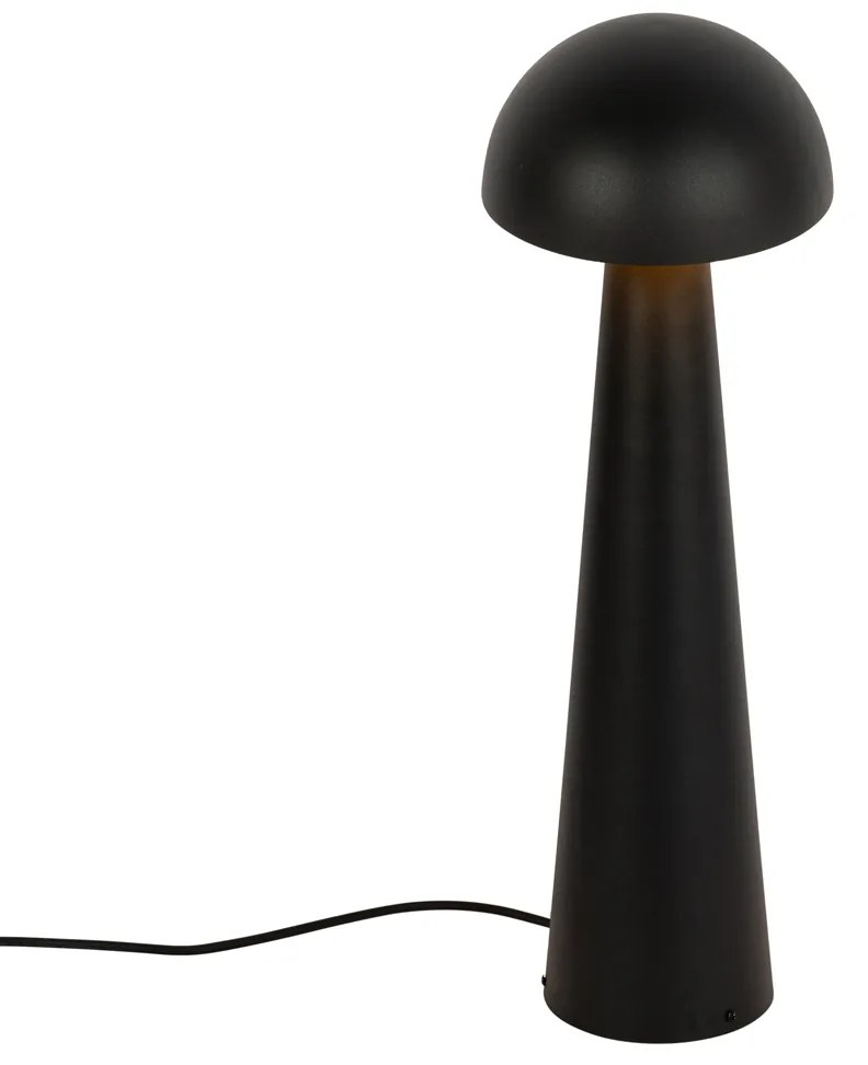 Candeeiro de pé exterior preto 65 cm - Mushroom