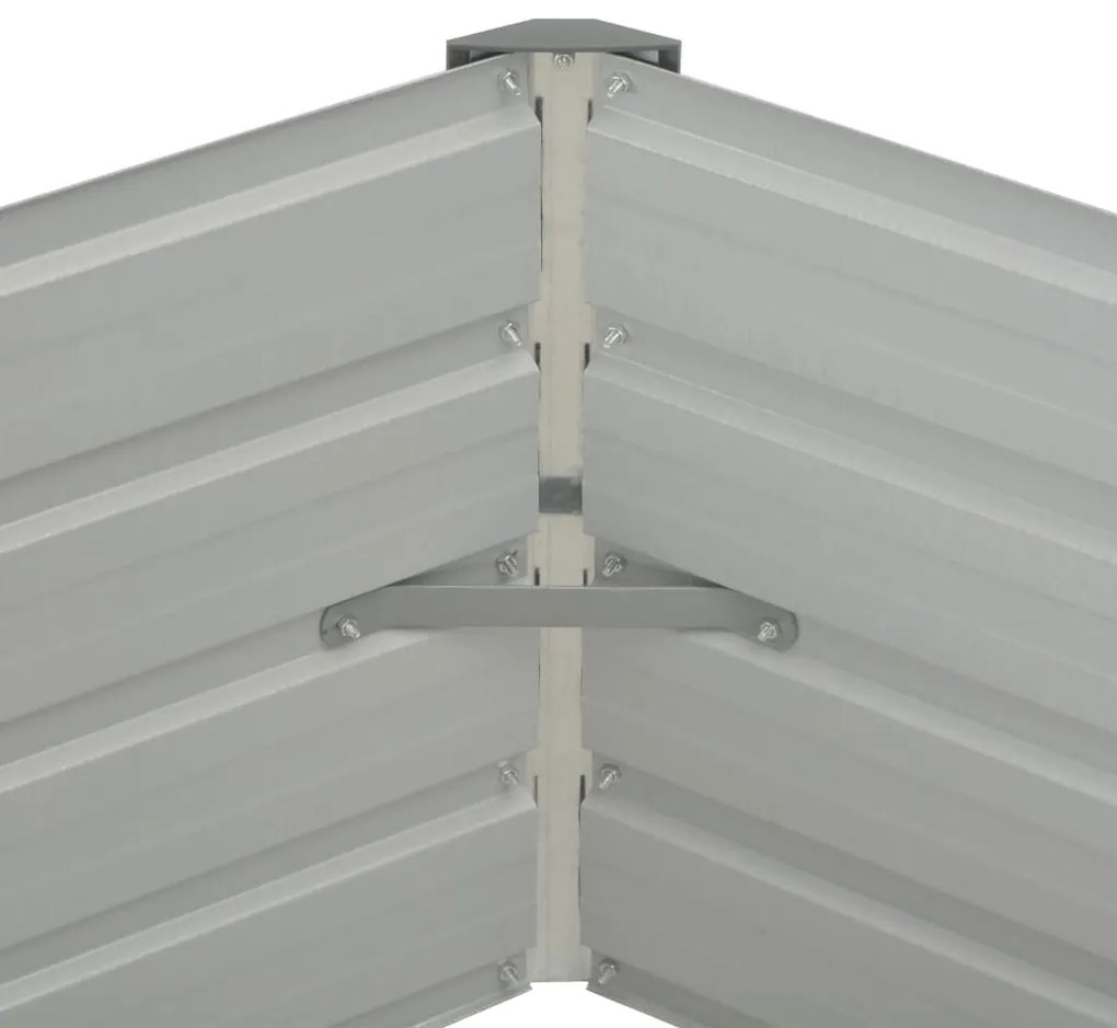 Canteiro jardim elevado 129x129x46cm aço galvanizado castanho