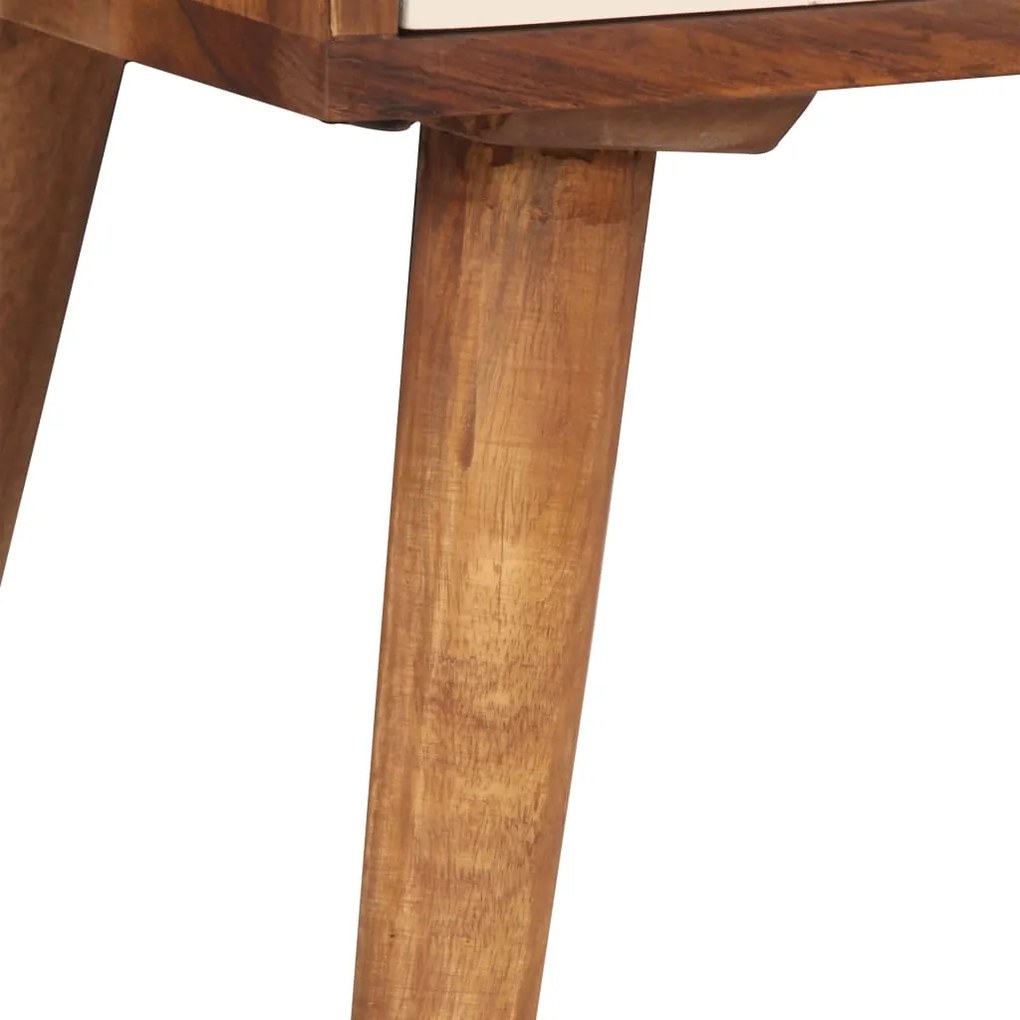 Mesa de cabeceira em madeira de acácia maciça 45x30x45 cm