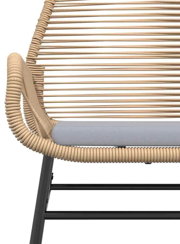 Conjunto jantar jardim 7 peças almofadas vidro vime PE castanho