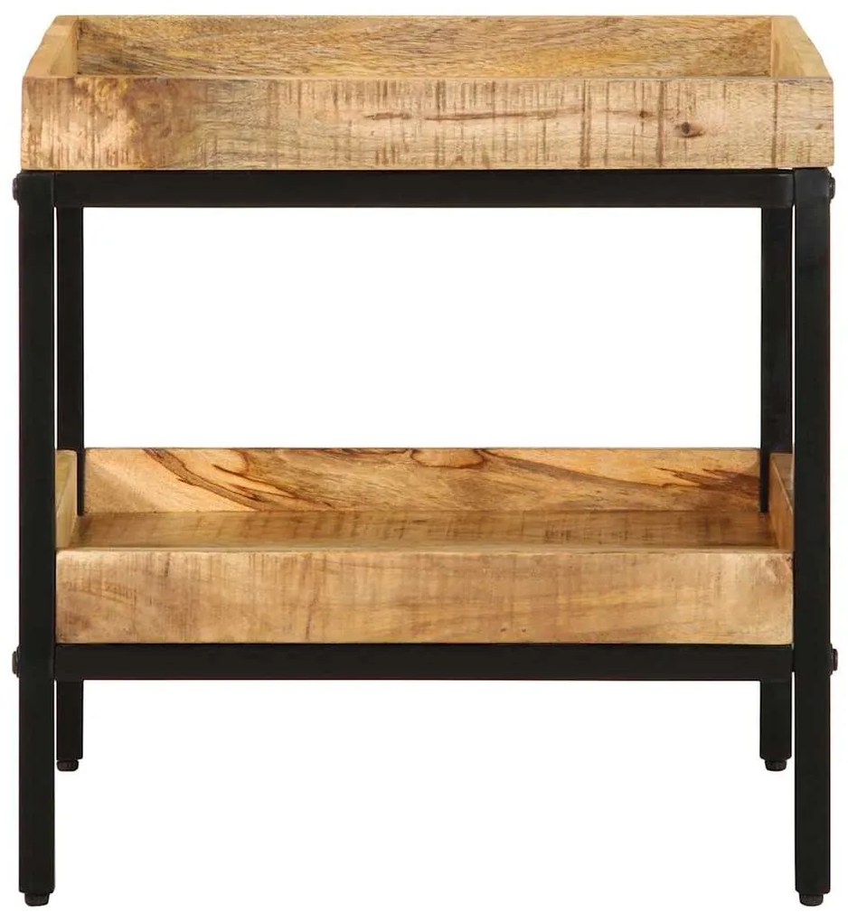 Mesa de Apoio 45x45x45 cm Madeira Sólida de Mangueira Rugosa