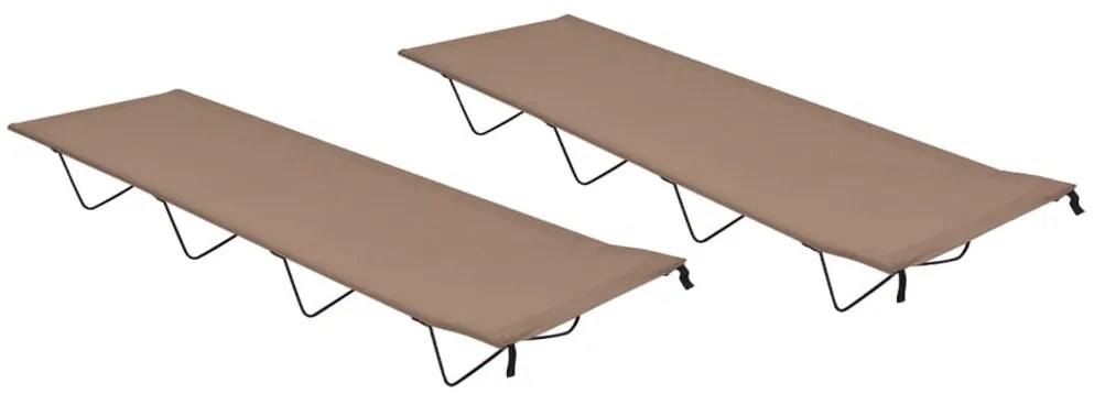 vidaXL Camas campismo 2 pcs 180x60x19cm tecido oxford/aço cinza-acast.