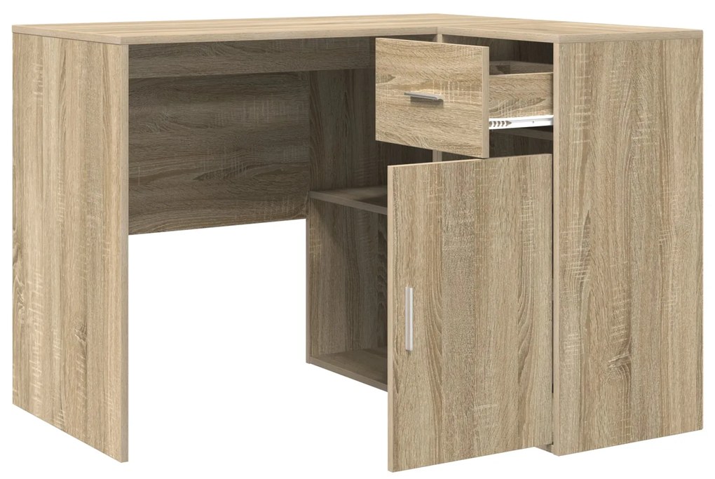 mesa de canto Carvalho Sonoma 102x88x75 cm Madeira Engenheirada