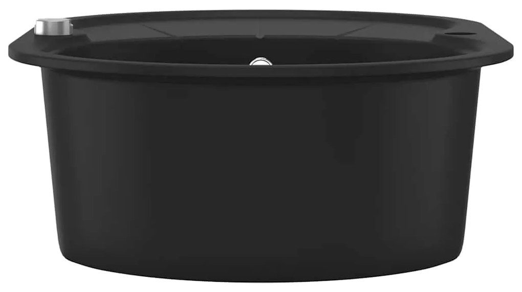 Lava-louça com 1 cuba oval preto