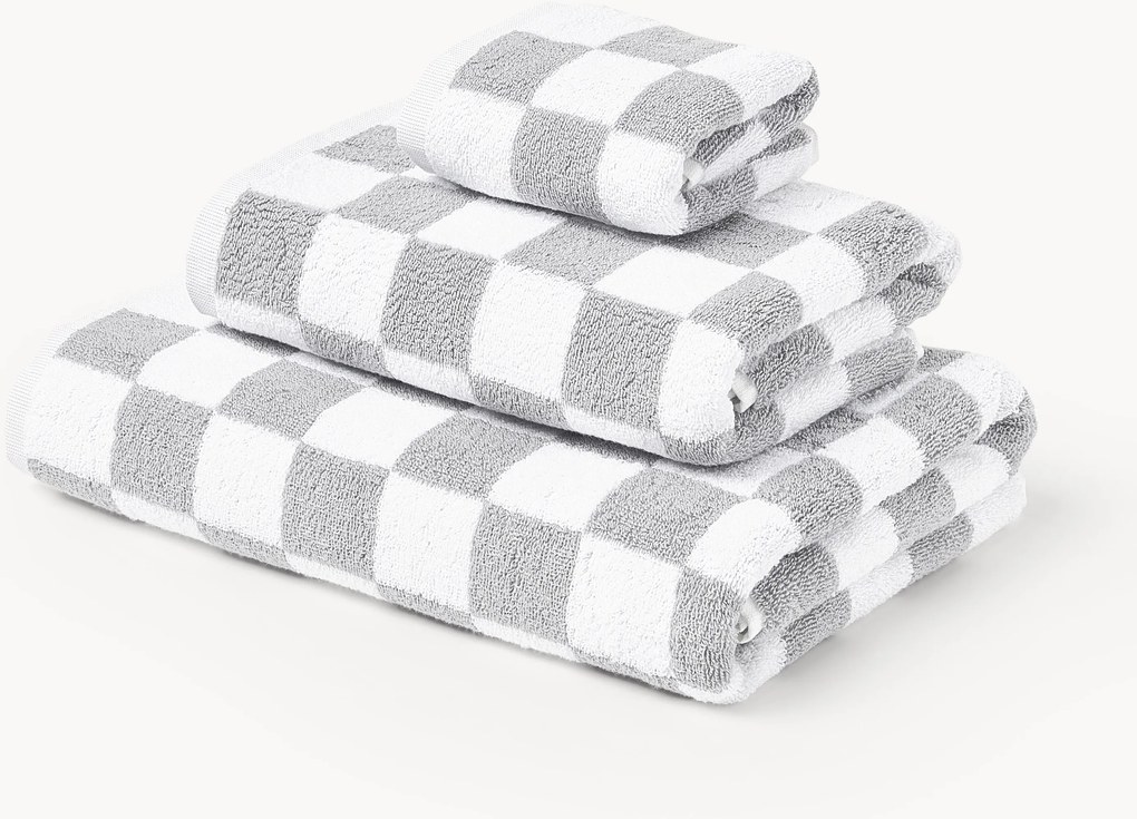 Westwing Crosby Studios, Conjunto de toalhas de algodão Damier, vários tamanhos