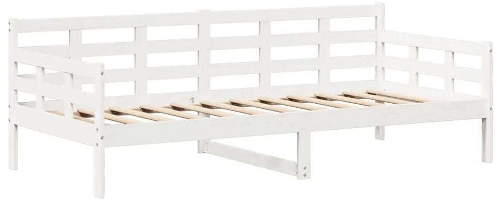 Sofá-cama com telhado 80x200 cm madeira de pinho maciça branco