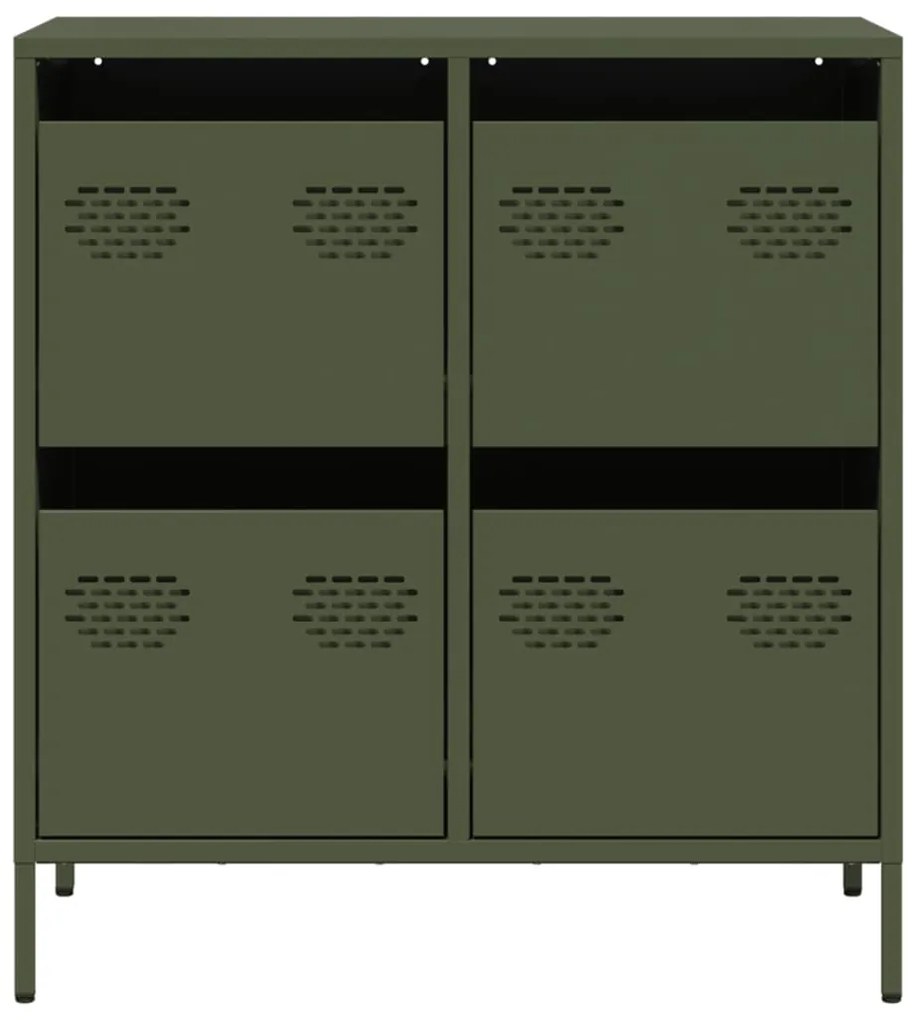Aparador 68x39x73,5 cm aço laminado a frio verde-azeitona