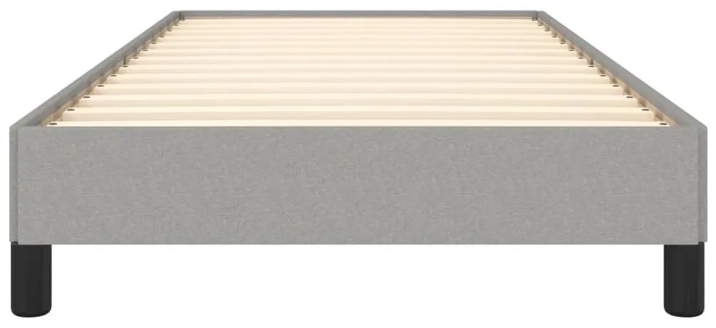 Estrutura de cama sem colchão 100x200 cm tecido cinzento-claro