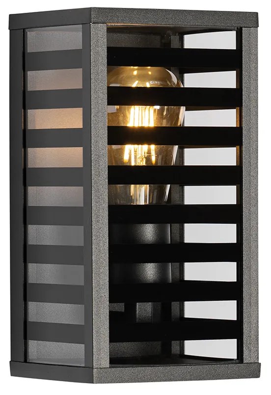 Candeeiro de parede exterior moderno preto 26 cm IP44 - Reims Moderno