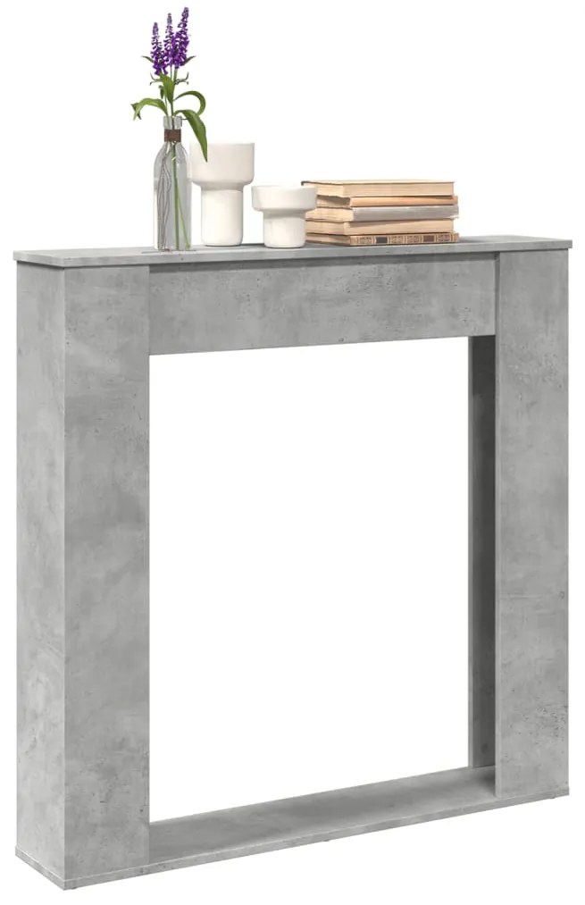 vidaXL Cornija lareira 100x20x100 cm derivados madeira cinza cimento