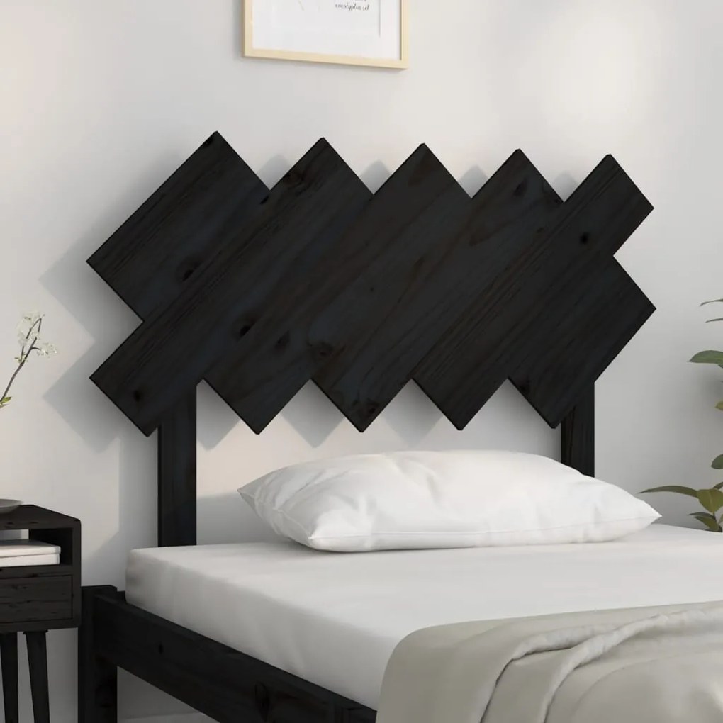 Cabeceira de cama 104x3x80,5 cm pinho maciço preto