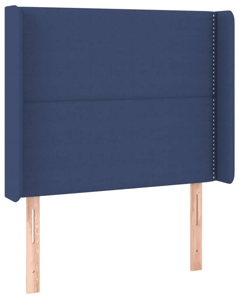 Cama com molas/colchão 90x190 cm tecido azul