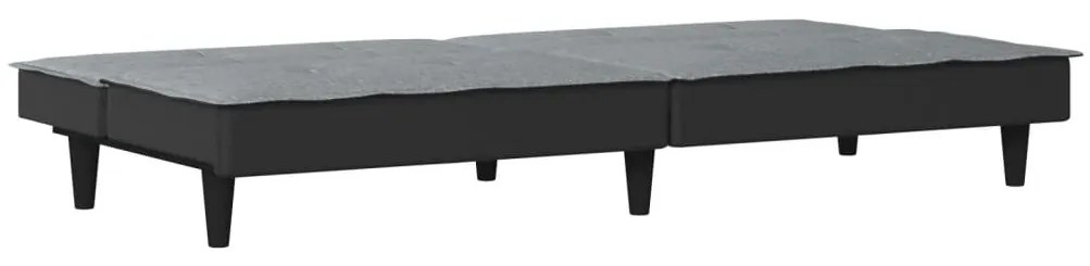 Sofá-cama tecido cinzento-claro