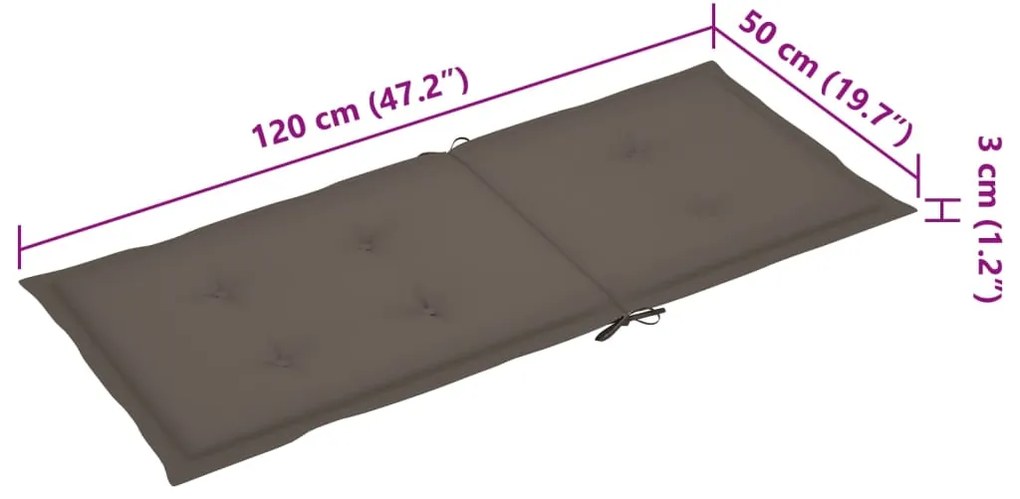 Cadeiras jardim reclináveis c/ almofadões 2 pcs acácia maciça