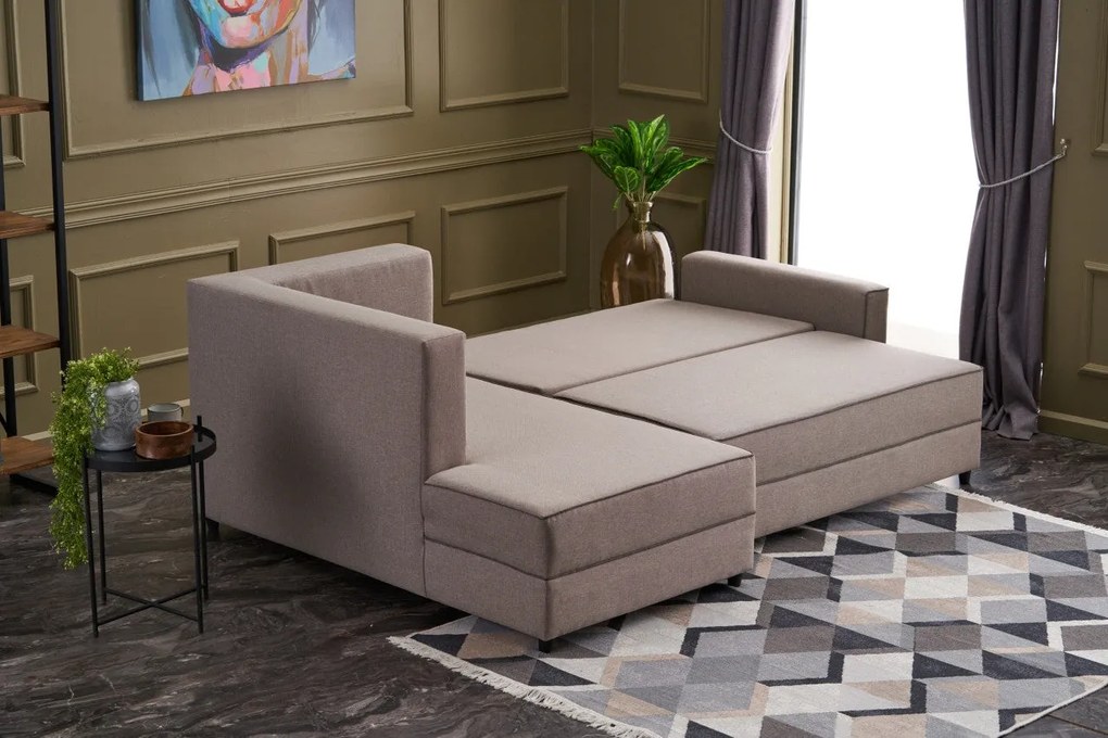 Sofá-Cama de Canto Ece – Creme – 242 x 88 x 90 cm