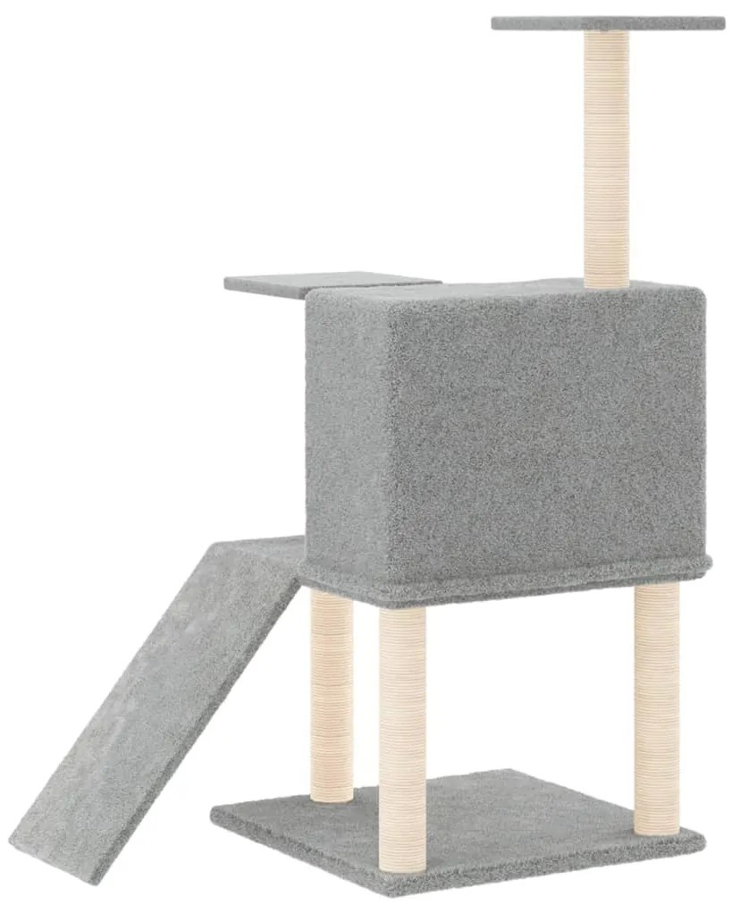 Árvore p/ gatos c/ postes arranhadores sisal 109 cm cinza-claro