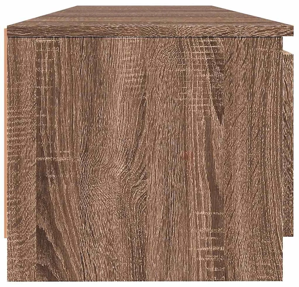 Móvel de TV com luzes LED 140x40x35,5 cm carvalho castanho