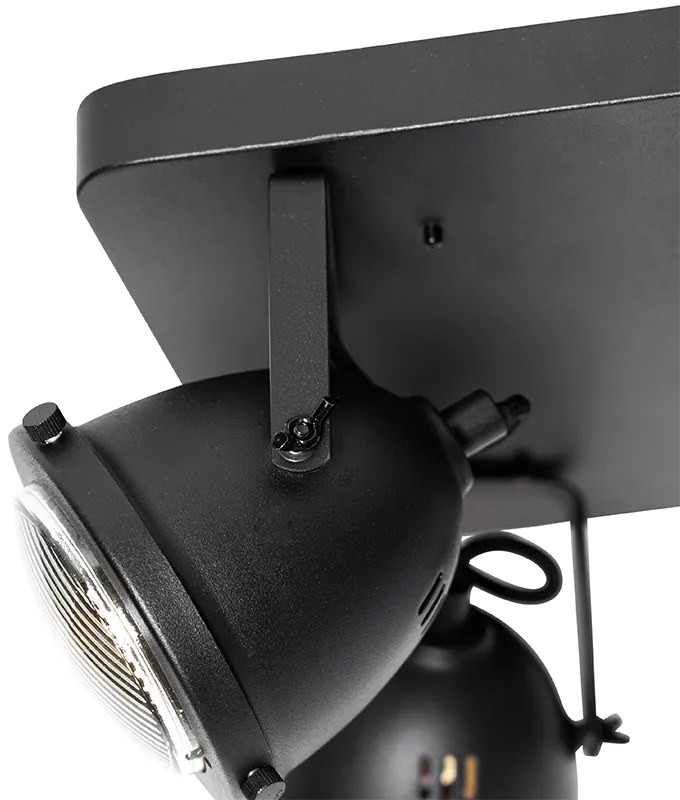 Candeeiro industrial de teto preto 4 luzes - Emado