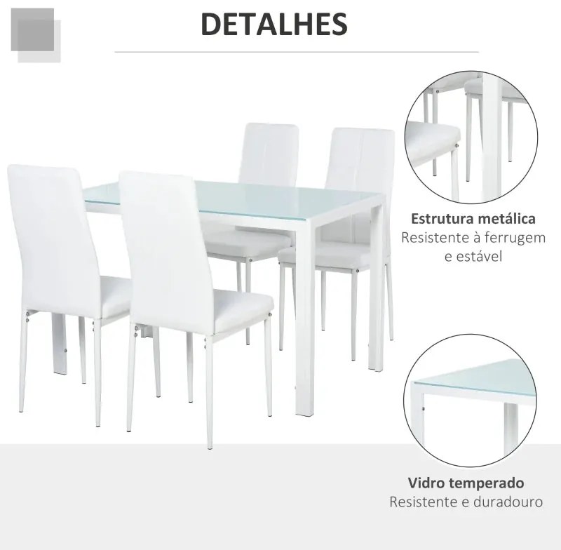 Conjunto de Refeição Hayla - 4 Cadeiras e 1 Mesa - Design Nórdico