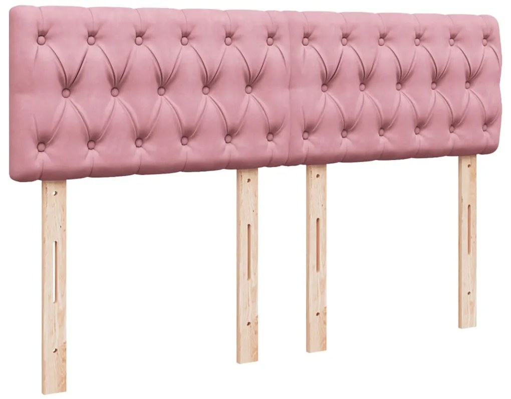 Cama com molas/colchão 160x200 cm veludo rosa