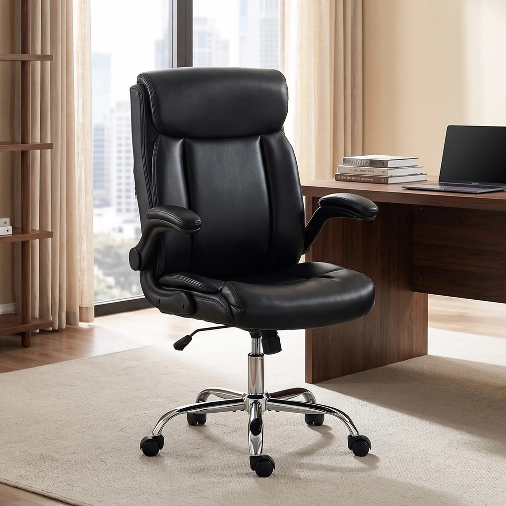 Cadeira de Escritório Ergonómica, 70 x 69 x 117 cm, Braços Eleváveis, Preto