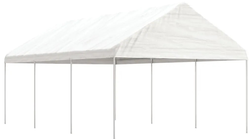 Gazebo com telhado 6,69x4,08x3,22 m polietileno branco