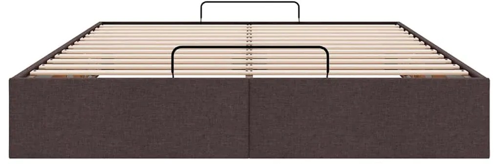 Estrutura de cama otomana sem colchão 140x200cm castanho-escuro