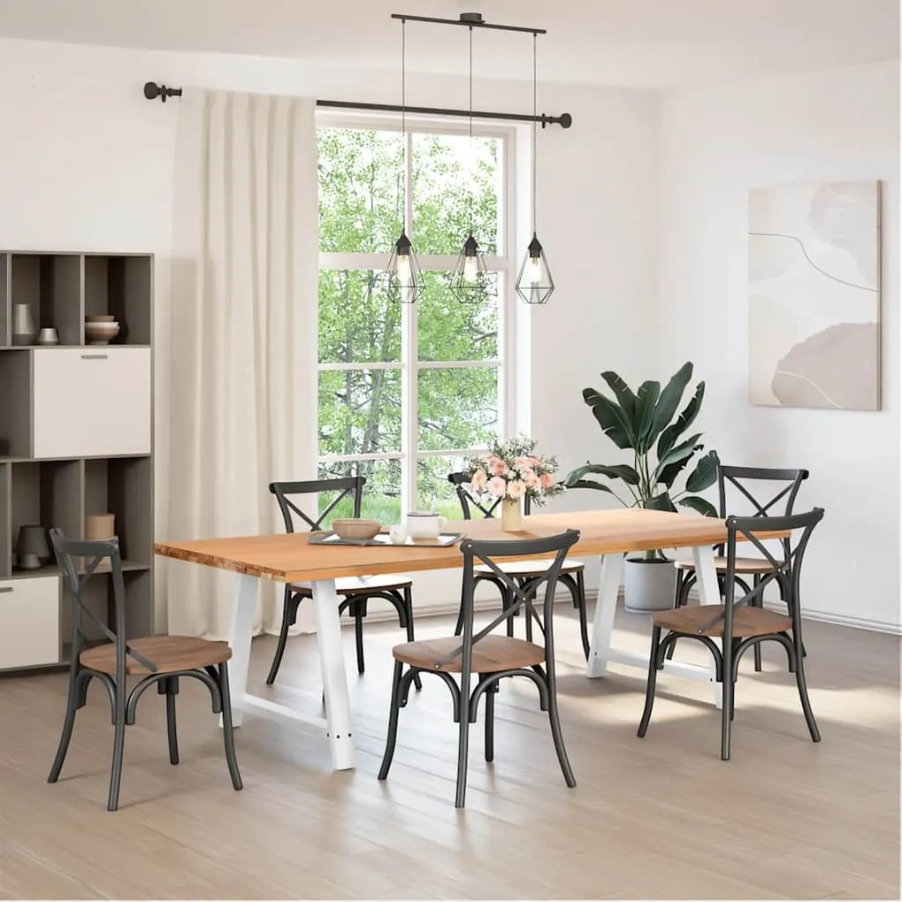 Pés para mesa de jantar em formato A, 2 peças, branco, 90x (72-73) cm,